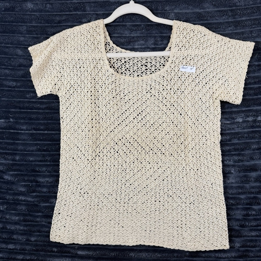 Crochet Handmade Women Cap Sleeve‎ Top 2025 coquette, cottage core, Coastal M-L